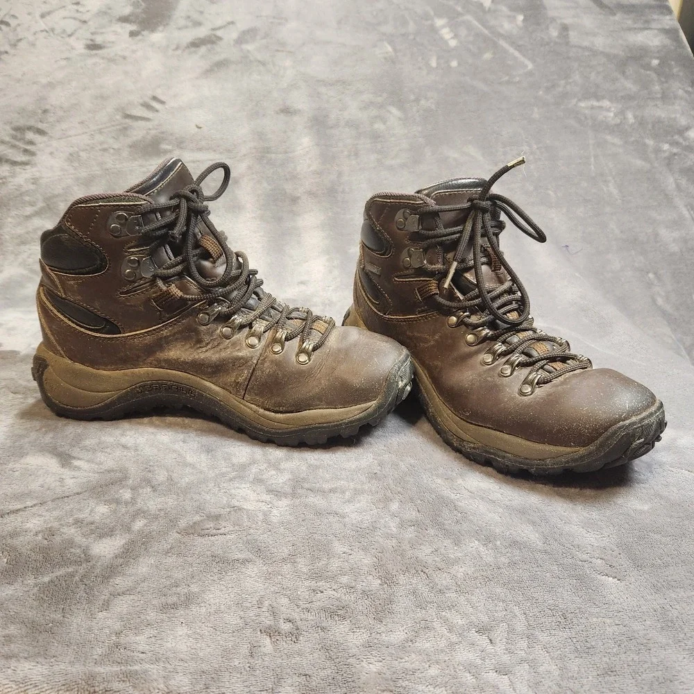 Merrell Boots Mens 8.5 Brown Leather Reflex II 2 Mid Waterproof Hiking Gorpcore
